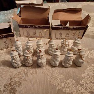 Vintage 1999 House of Lloyd Christmas Ornament Light Covers Snowman Qty of 12